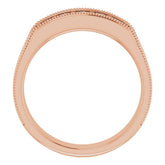 14K Rose 1/2 CTW Natural Diamond Milgrain Band